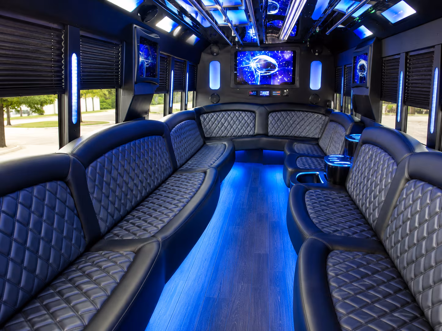 Passenger watching the Corona scenery during a regional party bus road trip