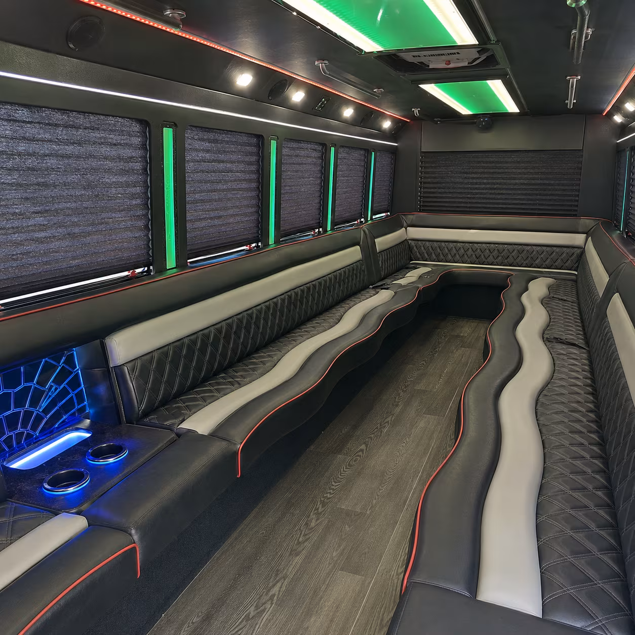 Corona Prom & Homecoming Transportation party bus exterior