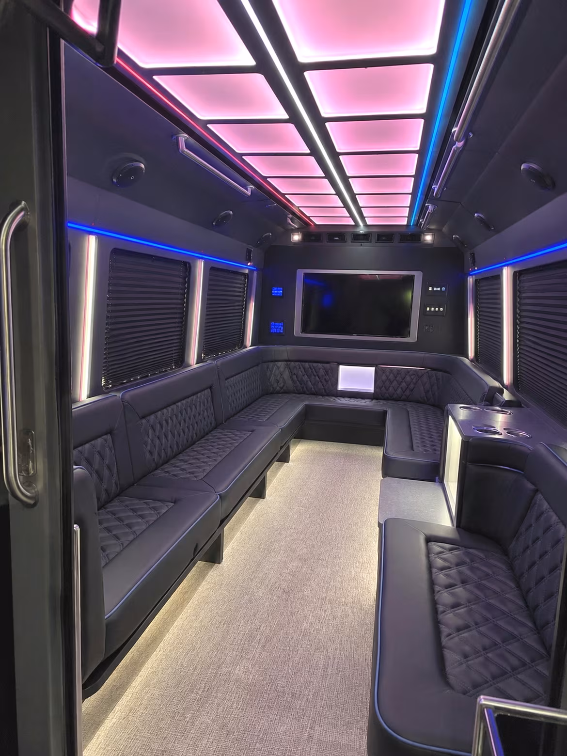 Corona Sporting Event Transportation party bus interior