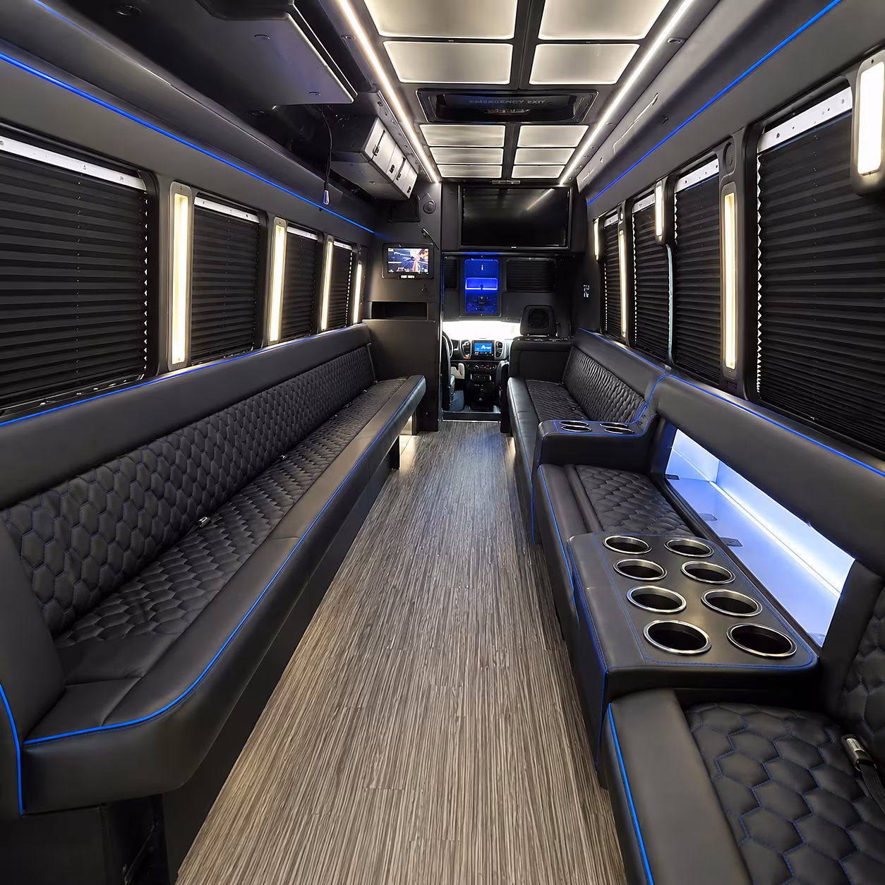 Corona Winery Tour & Pub Crawl Transportation party bus interior