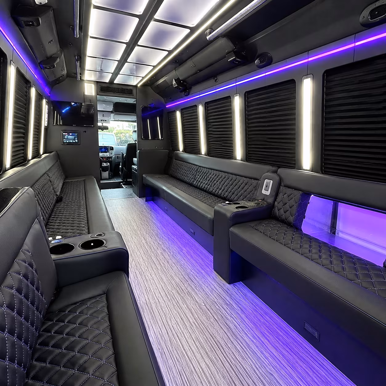 Corona Winery Tour & Pub Crawl Transportation party bus interior