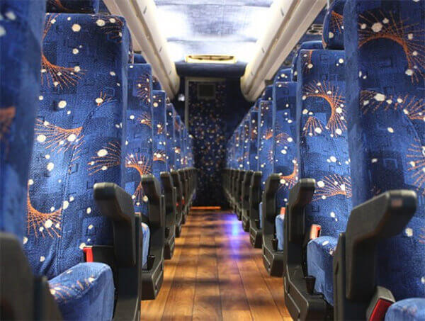Fullerton 50 passenger Charter Bus Interior