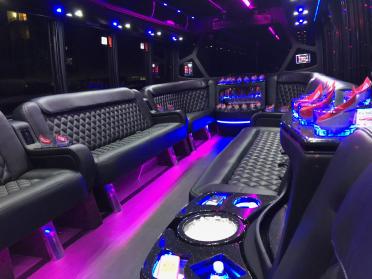 San Bernardino 15 Passenger Party Bus Interior