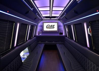 Rancho Cucamonga 18 Passenger Limo Bus Interior