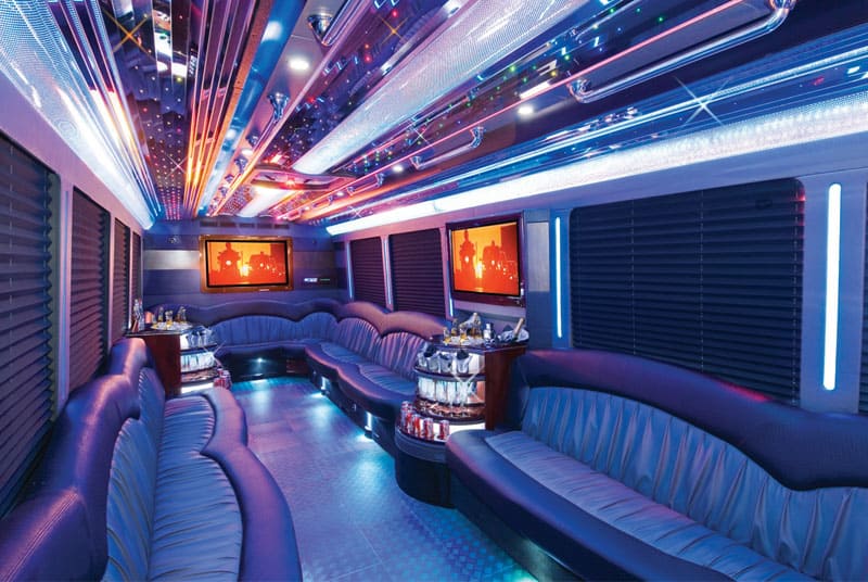 San Bernardino 20 Passenger Party Bus Interior