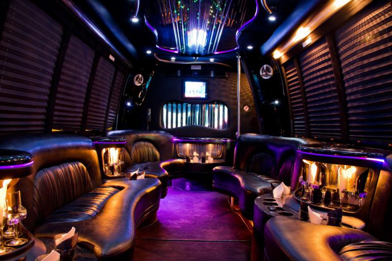 San Bernardino 22 Passenger Party Bus Interior