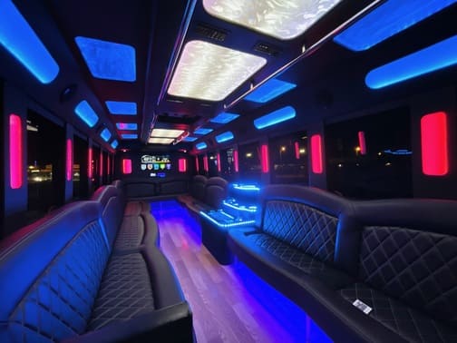 San Bernardino 35 Passenger Party Bus Interior