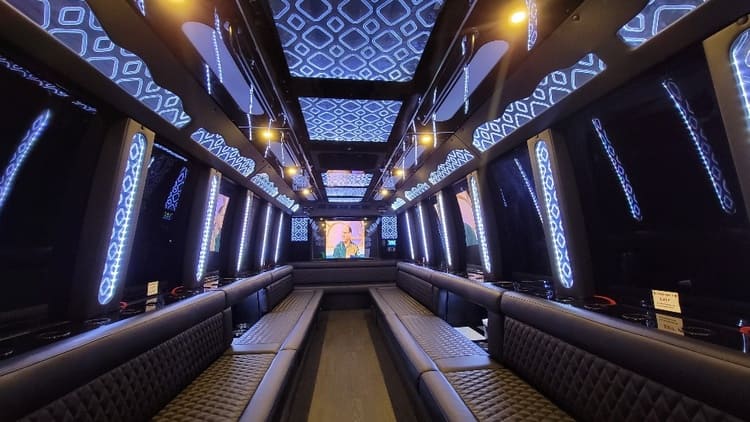 Moreno Valley 40 Passenger Limo Bus Interior